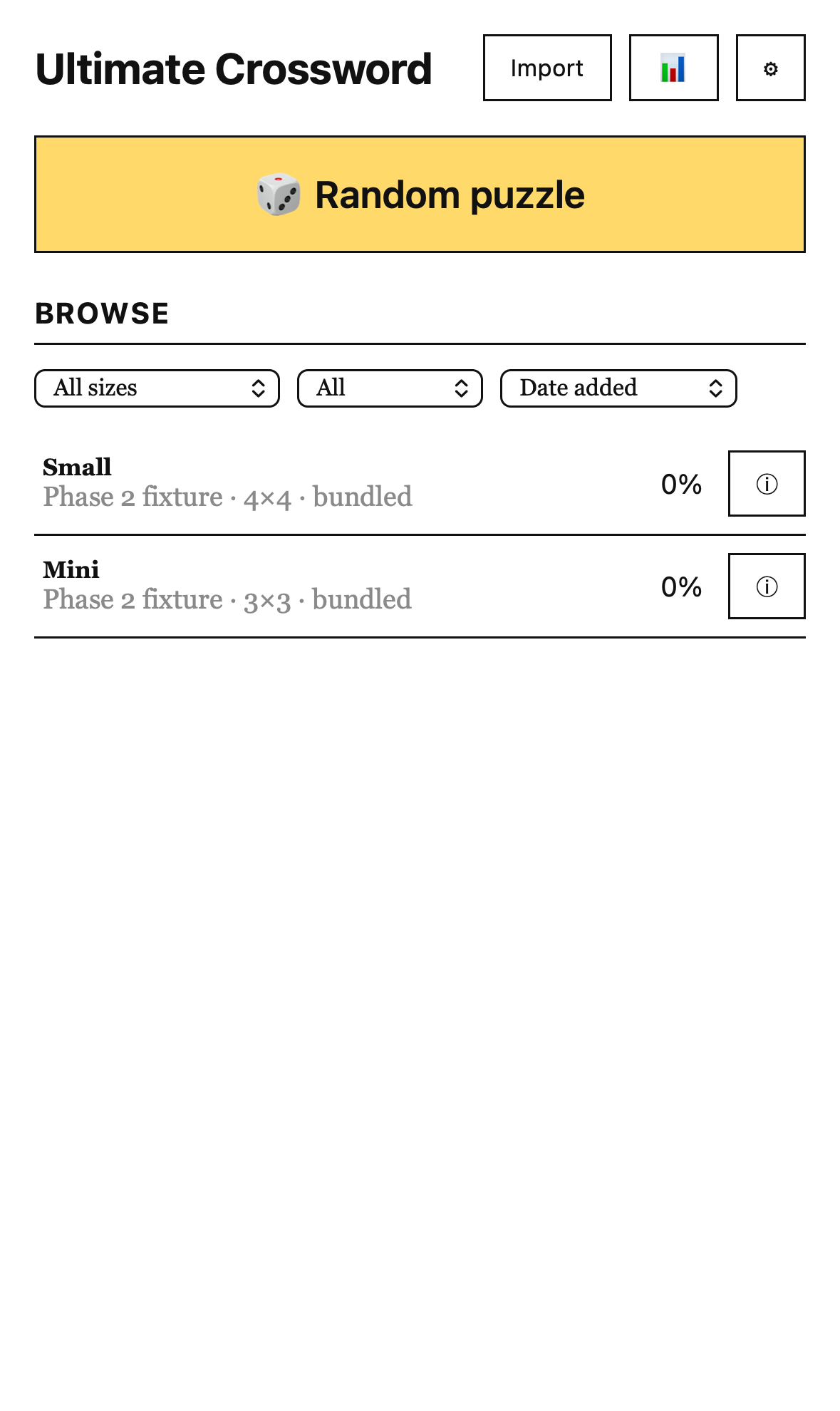 Ultimate Crossword's puzzle library